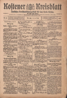 Kostener Kreisblatt: amtliches Veröffentlichungsblatt für den Kreis Kosten 1917.05.01 Jg.52 Nr52