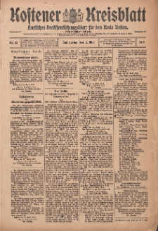 Kostener Kreisblatt: amtliches Ver&ouml;ffentlichungsblatt f&uuml;r den Kreis Kosten 1917.05.03 Jg.52 Nr53