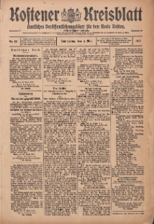 Kostener Kreisblatt: amtliches Veröffentlichungsblatt für den Kreis Kosten 1917.05.03 Jg.52 Nr53