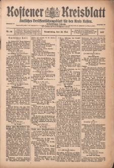 Kostener Kreisblatt: amtliches Veröffentlichungsblatt für den Kreis Kosten 1917.05.10 Jg.52 Nr56