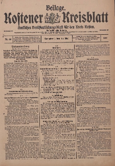 Kostener Kreisblatt: amtliches Ver&ouml;ffentlichungsblatt f&uuml;r den Kreis Kosten 1917.05.19 Jg.52 Nr60: Beilage