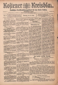 Kostener Kreisblatt: amtliches Veröffentlichungsblatt für den Kreis Kosten 1917.05.22 Jg.52 Nr61