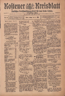 Kostener Kreisblatt: amtliches Veröffentlichungsblatt für den Kreis Kosten 1917.05.24 Jg.52 Nr62