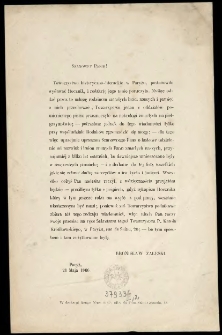 [List Inc.:] "Szanowny Panie ! Towarzystwo Historyczno-Literackie w Paryżu, postanowiło wydawac Roczniki, i redakcję jego mnie poruczyło..."