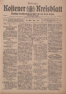 Kostener Kreisblatt: amtliches Veröffentlichungsblatt für den Kreis Kosten 1917.05.31 Jg.52 Nr66: Beilage