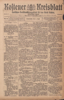 Kostener Kreisblatt: amtliches Veröffentlichungsblatt für den Kreis Kosten 1917.06.09 Jg.52 Nr69