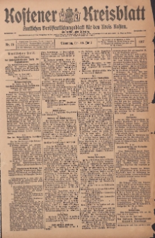Kostener Kreisblatt: amtliches Veröffentlichungsblatt für den Kreis Kosten 1917.06.19 Jg.52 Nr73