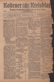 Kostener Kreisblatt: amtliches Veröffentlichungsblatt für den Kreis Kosten 1917.06.21 Jg.52 Nr74