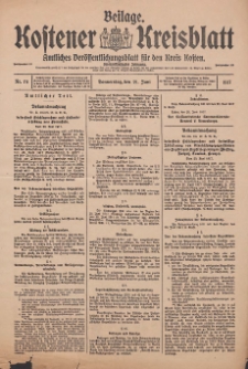 Kostener Kreisblatt: amtliches Veröffentlichungsblatt für den Kreis Kosten 1917.06.21 Jg.52 Nr74: Beilage