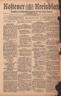 Kostener Kreisblatt: amtliches Veröffentlichungsblatt für den Kreis Kosten 1917.06.28 Jg.52 Nr77