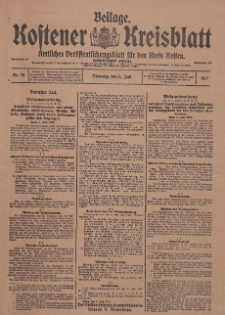 Kostener Kreisblatt: amtliches Ver&ouml;ffentlichungsblatt f&uuml;r den Kreis Kosten 1917.07.03 Jg.52 Nr79: Beilage
