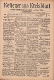 Kostener Kreisblatt: amtliches Veröffentlichungsblatt für den Kreis Kosten 1917.07.21 Jg.52 Nr87