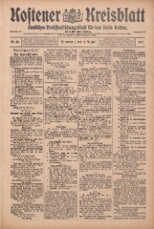 Kostener Kreisblatt: amtliches Veröffentlichungsblatt für den Kreis Kosten 1917.08.02 Jg.52 Nr92