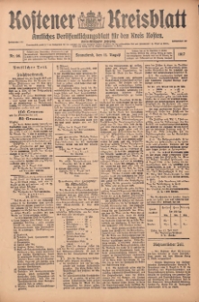 Kostener Kreisblatt: amtliches Veröffentlichungsblatt für den Kreis Kosten 1917.08.11 Jg.52 Nr96
