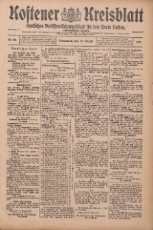 Kostener Kreisblatt: amtliches Veröffentlichungsblatt für den Kreis Kosten 1917.08.18 Jg.52 Nr99