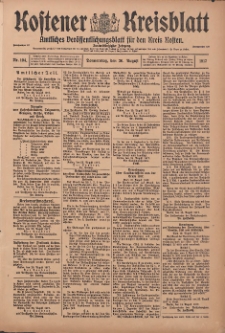 Kostener Kreisblatt: amtliches Veröffentlichungsblatt für den Kreis Kosten 1917.08.30 Jg.52 Nr104