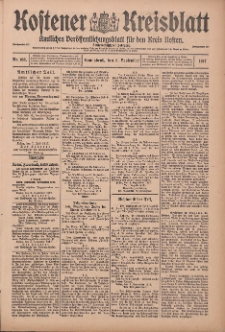 Kostener Kreisblatt: amtliches Veröffentlichungsblatt für den Kreis Kosten 1917.09.08 Jg.52 Nr108