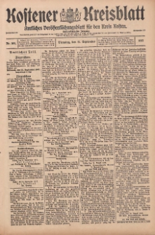 Kostener Kreisblatt: amtliches Veröffentlichungsblatt für den Kreis Kosten 1917.09.11 Jg.52 Nr109
