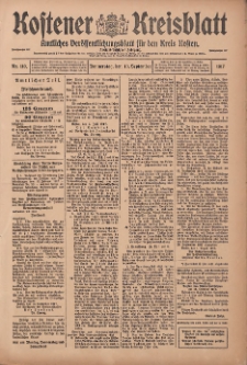 Kostener Kreisblatt: amtliches Veröffentlichungsblatt für den Kreis Kosten 1917.09.13 Jg.52 Nr110