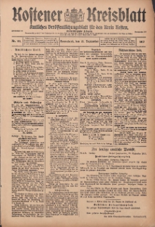 Kostener Kreisblatt: amtliches Veröffentlichungsblatt für den Kreis Kosten 1917.09.15 Jg.52 Nr111