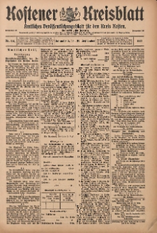 Kostener Kreisblatt: amtliches Ver&ouml;ffentlichungsblatt f&uuml;r den Kreis Kosten 1917.09.22 Jg.52 Nr114
