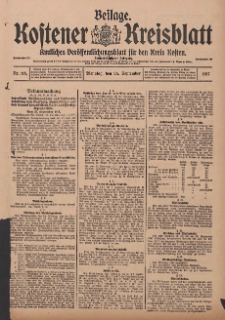 Kostener Kreisblatt: amtliches Ver&ouml;ffentlichungsblatt f&uuml;r den Kreis Kosten 1917.09.25 Jg.52 Nr115: Beilage
