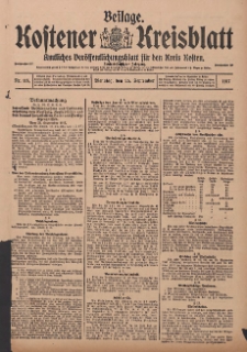 Kostener Kreisblatt: amtliches Veröffentlichungsblatt für den Kreis Kosten 1917.09.25 Jg.52 Nr115: Beilage