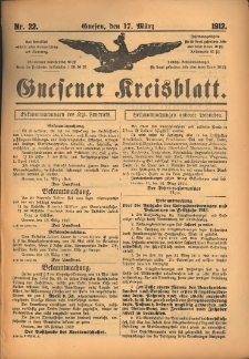 Gnesener Kreisblatt 1912.03.17 Nr22