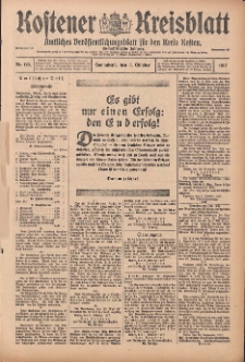 Kostener Kreisblatt: amtliches Ver&ouml;ffentlichungsblatt f&uuml;r den Kreis Kosten 1917.10.06 Jg.52 Nr120