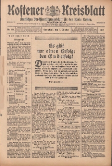 Kostener Kreisblatt: amtliches Veröffentlichungsblatt für den Kreis Kosten 1917.10.06 Jg.52 Nr120