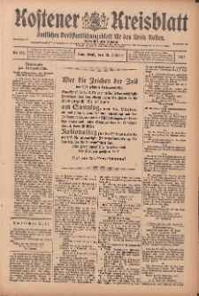 Kostener Kreisblatt: amtliches Ver&ouml;ffentlichungsblatt f&uuml;r den Kreis Kosten 1917.10.13 Jg.52 Nr123
