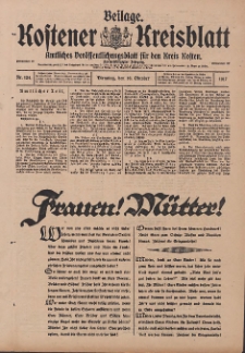 Kostener Kreisblatt: amtliches Ver&ouml;ffentlichungsblatt f&uuml;r den Kreis Kosten 1917.10.16 Jg.52 Nr124