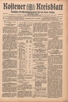 Kostener Kreisblatt: amtliches Veröffentlichungsblatt für den Kreis Kosten 1917.10.27 Jg.52 Nr129