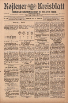 Kostener Kreisblatt: amtliches Ver&ouml;ffentlichungsblatt f&uuml;r den Kreis Kosten 1917.11.13 Jg.52 Nr136