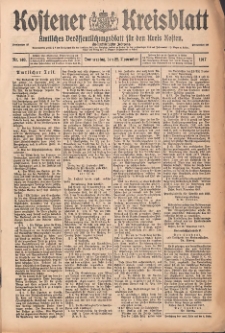 Kostener Kreisblatt: amtliches Veröffentlichungsblatt für den Kreis Kosten 1917.11.22 Jg.52 Nr140