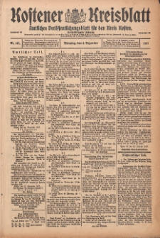 Kostener Kreisblatt: amtliches Veröffentlichungsblatt für den Kreis Kosten 1917.12.04 Jg.52 Nr145