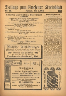 Beilage zum Gnesener Kreisblatt 1912.05.05 Nr36