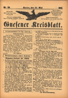 Gnesener Kreisblatt 1912.05.16 Nr39