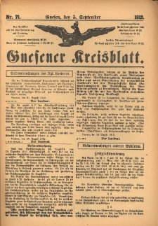 Gnesener Kreisblatt 1912.09.05 Nr71