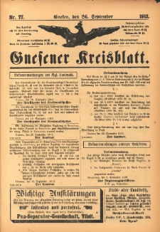 Gnesener Kreisblatt 1912.09.26 Nr77