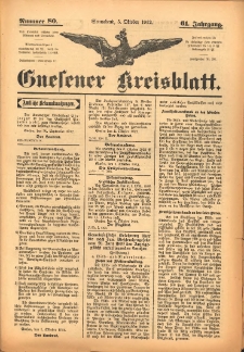 Gnesener Kreisblatt 1912.10.05 Jg.61 Nr80
