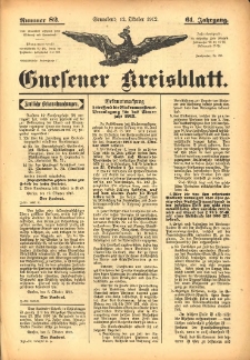 Gnesener Kreisblatt 1912.10.12 Jg.61 Nr82
