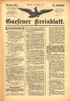 Gnesener Kreisblatt 1912.10.16 Jg.61 Nr83