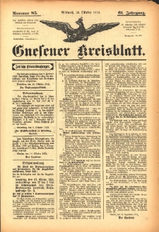 Gnesener Kreisblatt 1912.10.23 Jg.61 Nr85