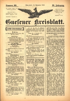 Gnesener Kreisblatt 1912.11.16 Jg.61 Nr92