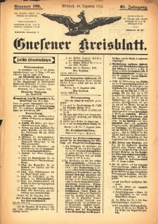 Gnesener Kreisblatt 1912.12.18 Jg.61 Nr101