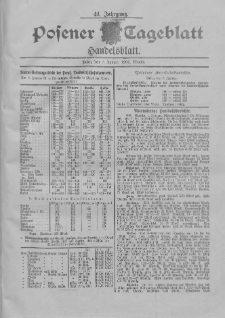 Posener Tageblatt. Handelsblatt 1902.01.07 Jg.41
