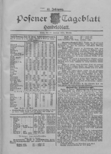 Posener Tageblatt. Handelsblatt 1902.01.11 Jg.41