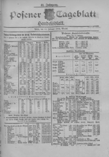 Posener Tageblatt. Handelsblatt 1902.02.10 Jg.41