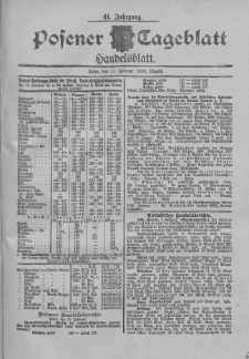 Posener Tageblatt. Handelsblatt 1902.02.11 Jg.41